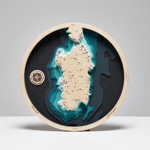 Sardaigne- Carte en bois