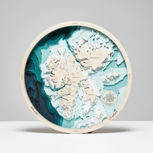 Svalbard - Carte en bois