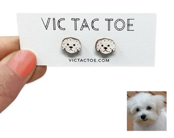 MALTESE DOG Pet Cut SILVER FILIGREE EARRINGS Jewelry