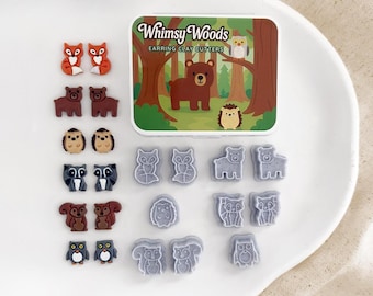 Woodland Animal Clay Cutters: 10 Polymer Clay Earring Shapes | Clean Cutting Clay Cutters
