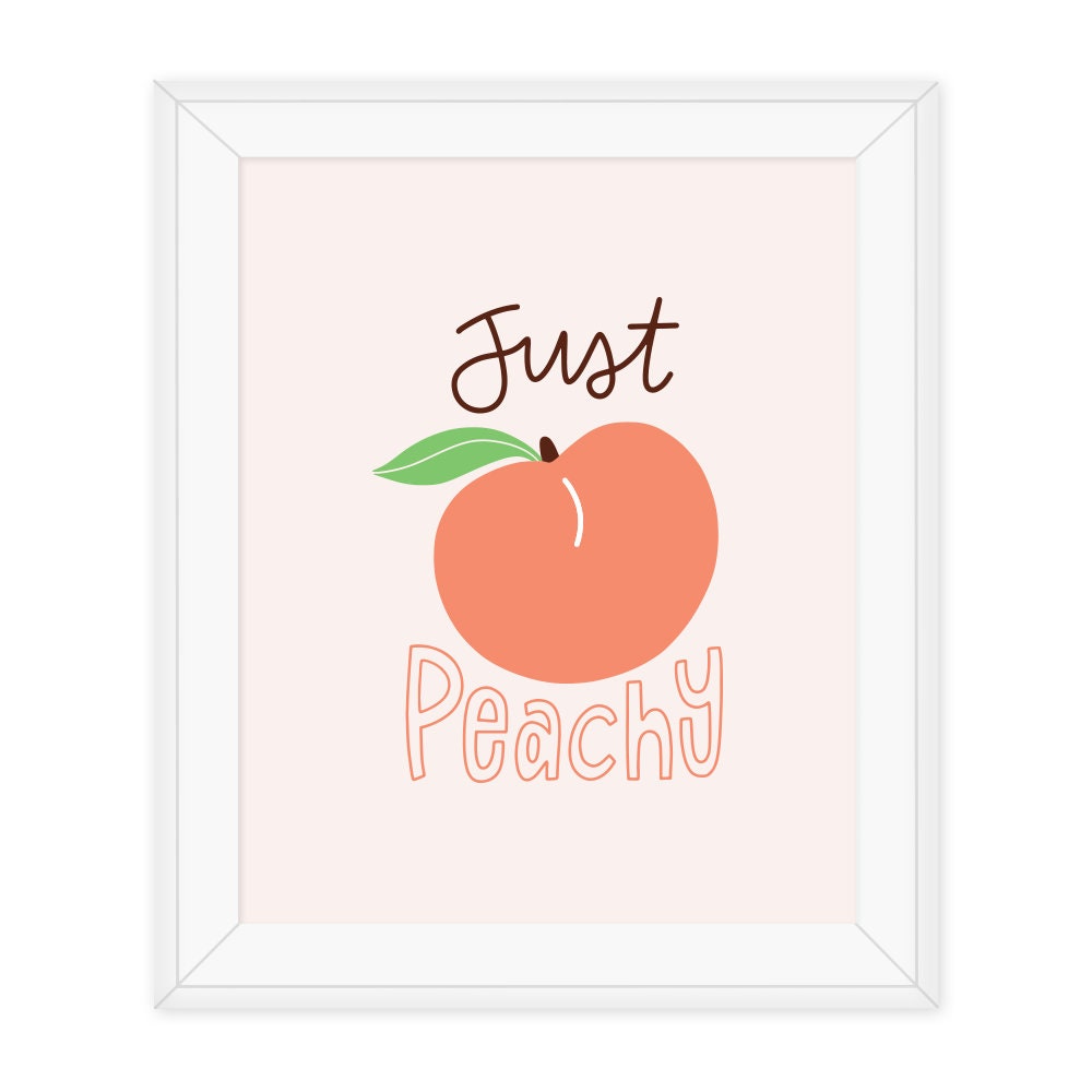 Just Peachy Print Kitchen Print Recycled Paper Peach Print Etsy
