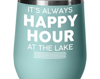 It/'s always happy hour on the boat wine tumbler