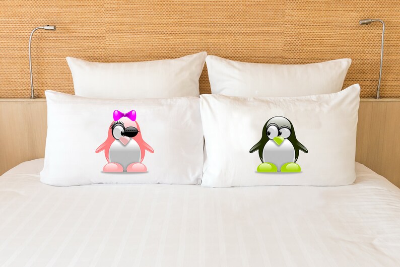 Penguin Pillowcase Pillow Case Set Cute Penguin Lover Gift Etsy