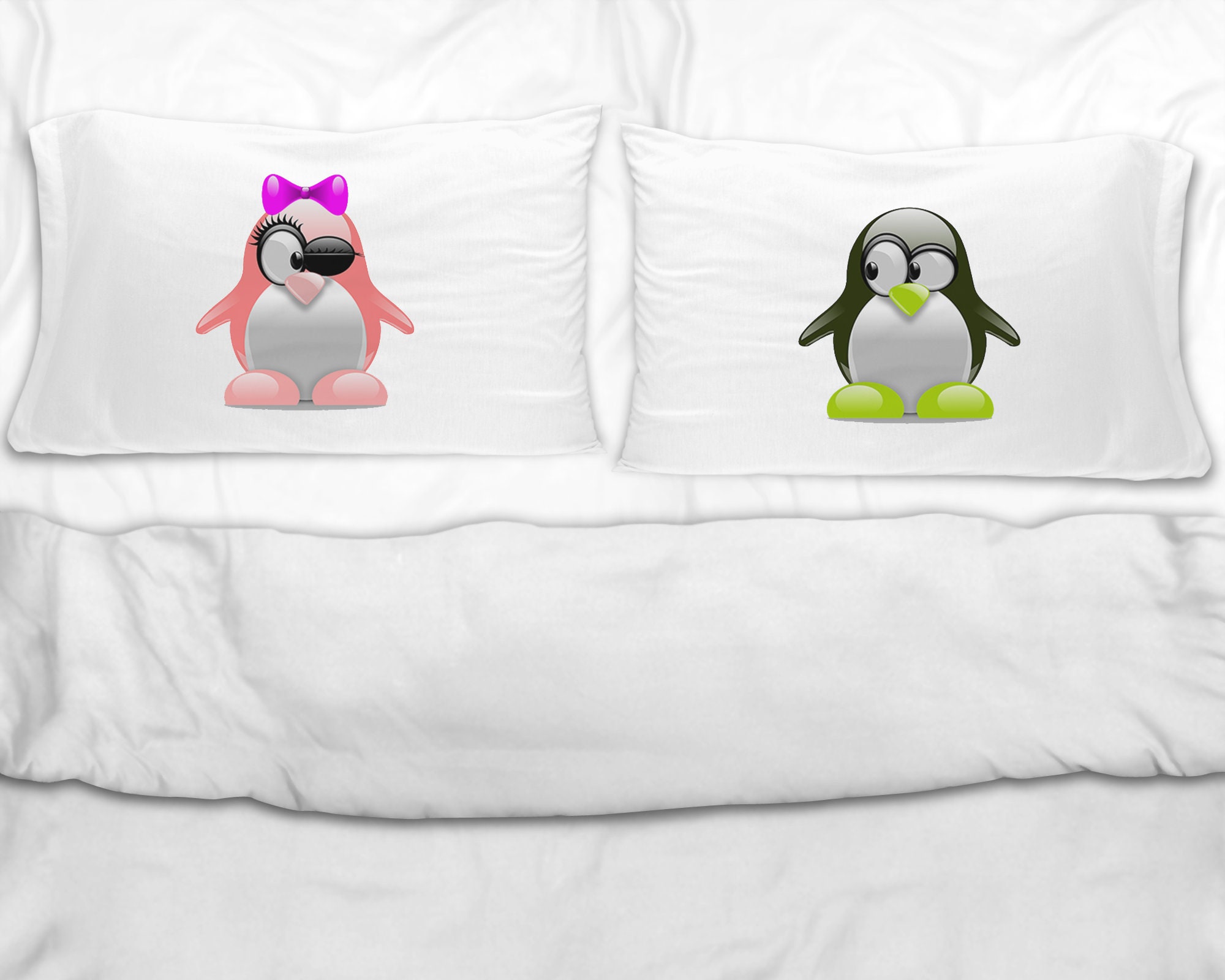 Penguin Pillowcase Pillow Case Set Cute Penguin Lover Gift Etsy