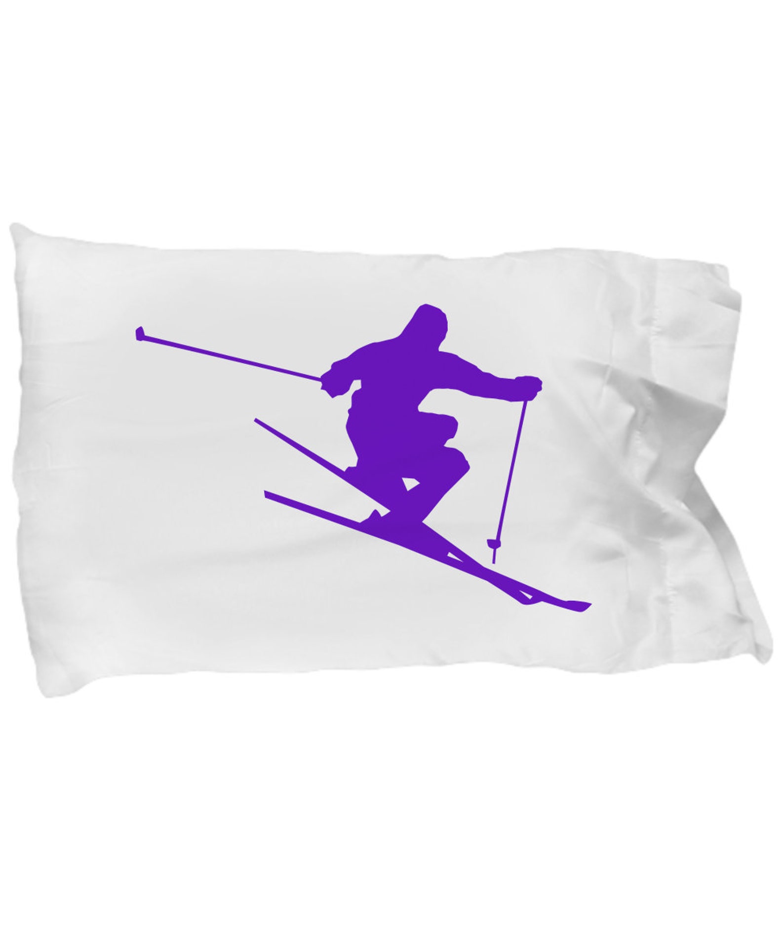 Snow Ski Skiing Pillow Case Pillowcase Bedding Skier Sham Etsy