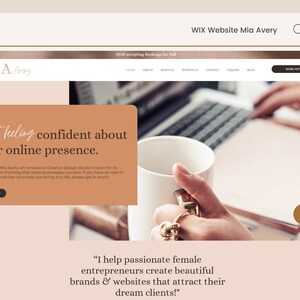 WIX Website Mia Avery, Creative Wix Layout, Wix Web Design, Wix Website Template image 2