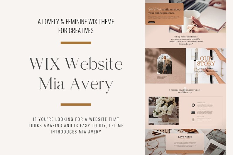 WIX Website Mia Avery, Creative Wix Layout, Wix Web Design, Wix Website Template image 1