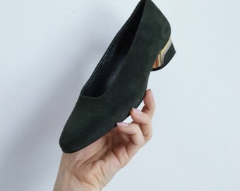 green velvet shoes womens