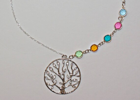 Necklace With Kids Bithstones Family Tree Birthstone - Family Tree Jewelry Pendants Necklace With Kids Bithstones Family Tree Birthstone - Family Tree Jewelry Pendants