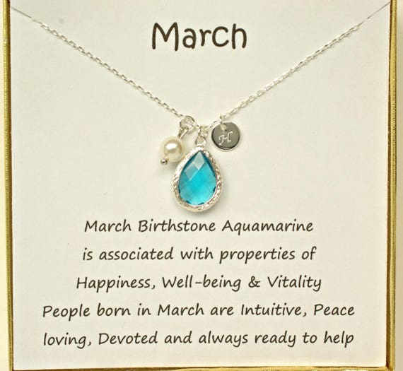 Aquamarine necklace mothers day gift March birthstone necklace aquamarine and sterling silver hammered circle 19th wedding anniversary