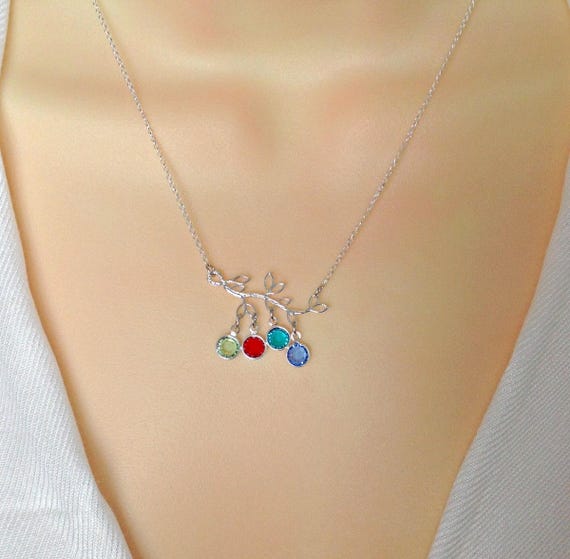 personalized family birthstone necklace