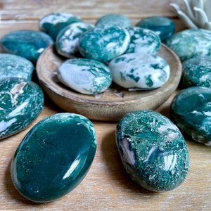 Moss Agate Palm Stone