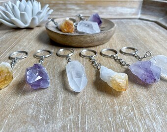 Raw Crystal Keychain