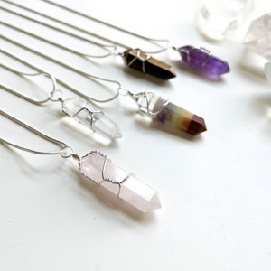 Crystal Twist Wrapped Point Necklace || Dainty
