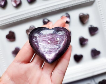 Gem Lepidolite Heart