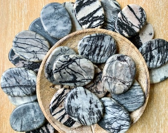 Zebra Jasper Flat Palm Stone