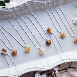 Golden Healer Quartz Heart Necklace