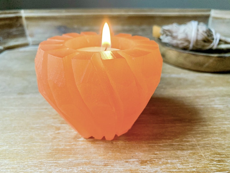 Peach Selenite Vase Candle Holder