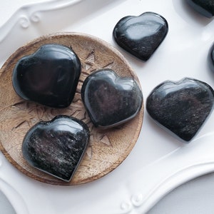 Silver Sheen Obsidian Heart