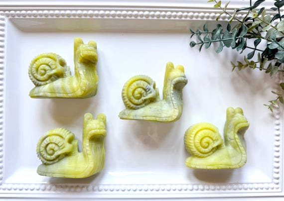 Xiuyan Jade Snail with Skull Shell Carving - image 2