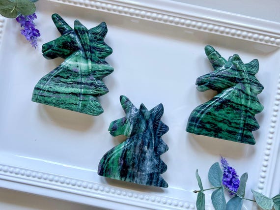 Ruby in Zoisite Unicorn Carving || UV Reactive - image 1
