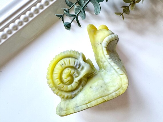 Xiuyan Jade Snail with Skull Shell Carving - image 7