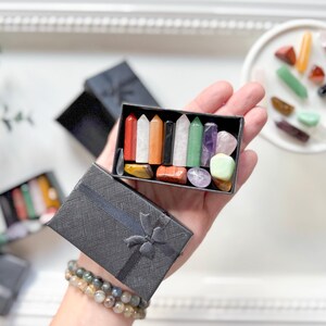 Crystal Tumbled Stones and Mini Points Chakra Gift Box