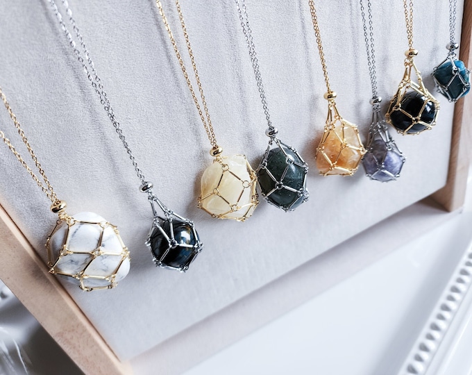 Crystal Cage Necklace || Adjustable