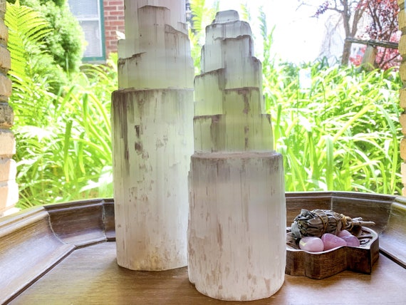 Selenite Tower Lamp