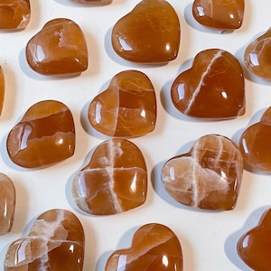 Honey Calcite Heart