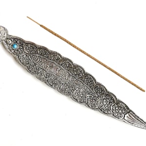 Metal Leaf Incense Stick & Cone Burner 12&quot;