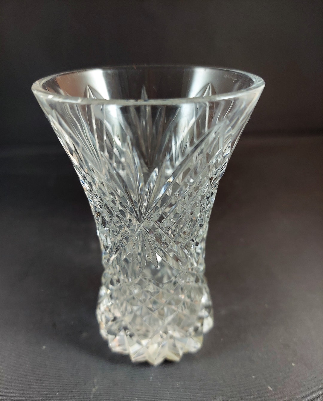 Vintage Cut Glass Crystal Bud Vase 4 Etsy
