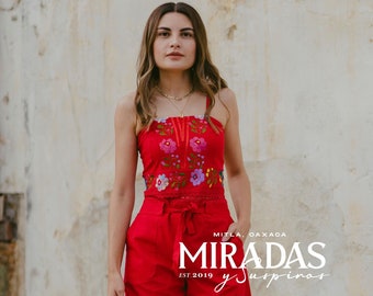 Hand Embroidered Jumper. Mexican Floral Jumper. Jumper with Straps. Palazzo short. Mexican Fashion Clothing. Floral Overalls