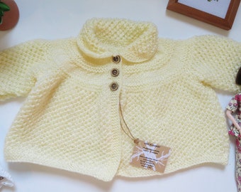 Thrifted Baby Knitted Cardigan Cape-cream yellow