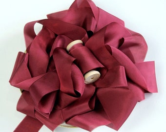 Deep magenta silk ribbon Habotai silk ribbon sash Berry silk sash Magenta wedding details Flat lay ribbon Ring box ribbon Bride to be detail