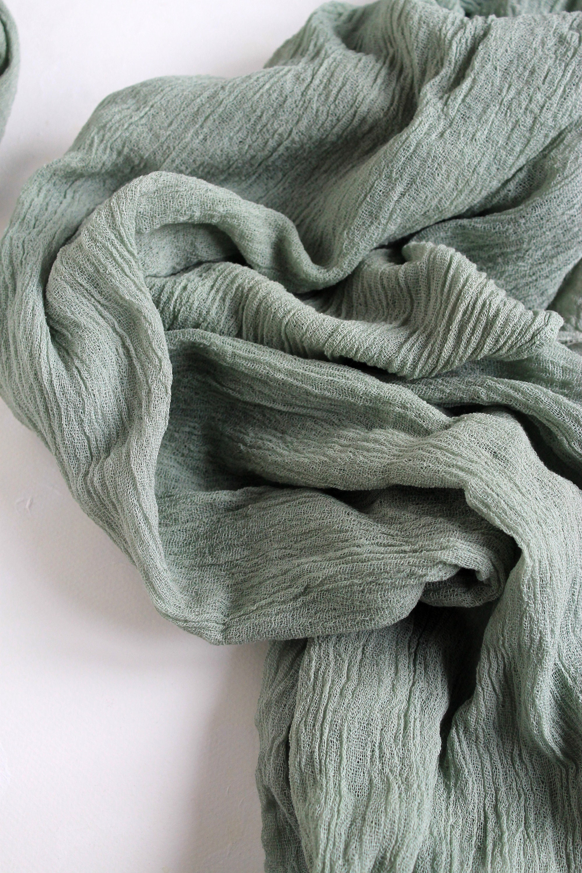 Sage Green Table Runner Hand Dyed Sage Gauze Runner Etsy