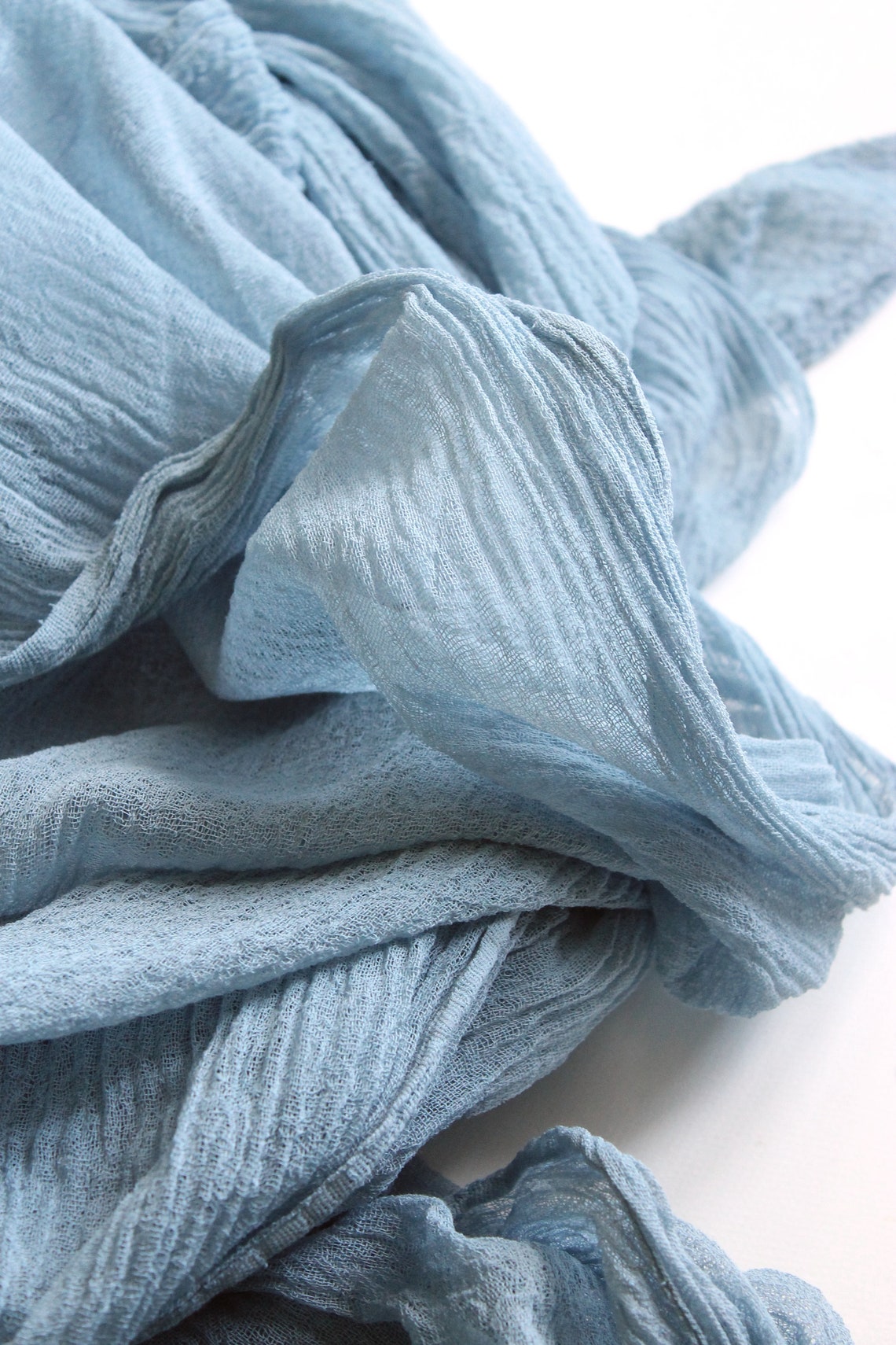 Dusty Blue Runner Flowy Table Runner Wedding Backdrop Hand Etsy