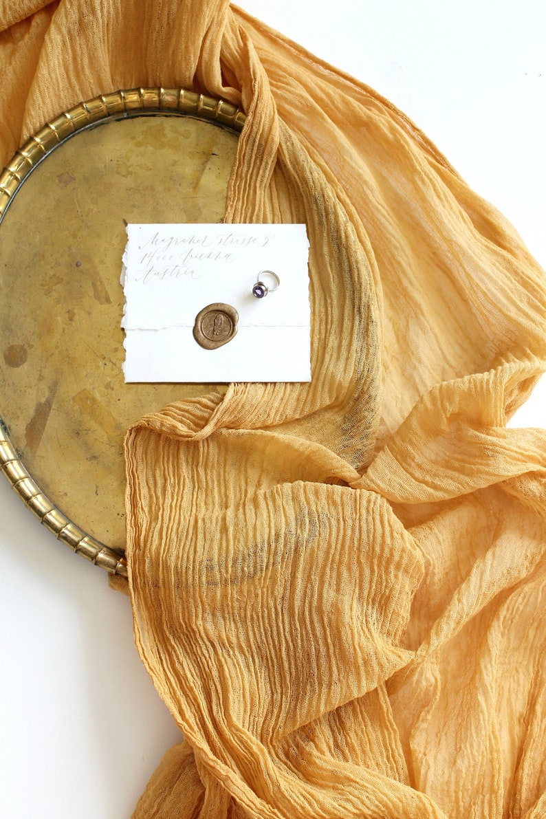 Mustard Runner Cheesecloth Table Runner Yellow Wedding Bridal Etsy