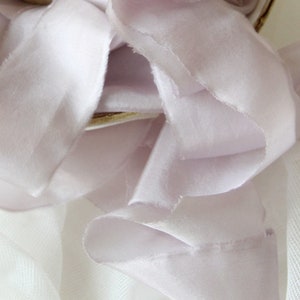 Mauve silk ribbon Silk habotai ribbon Lavender ribbon Wedding silk sash Lavender wedding Fine art bouquet Hand dyed silk ribbon Vow renewal image 4