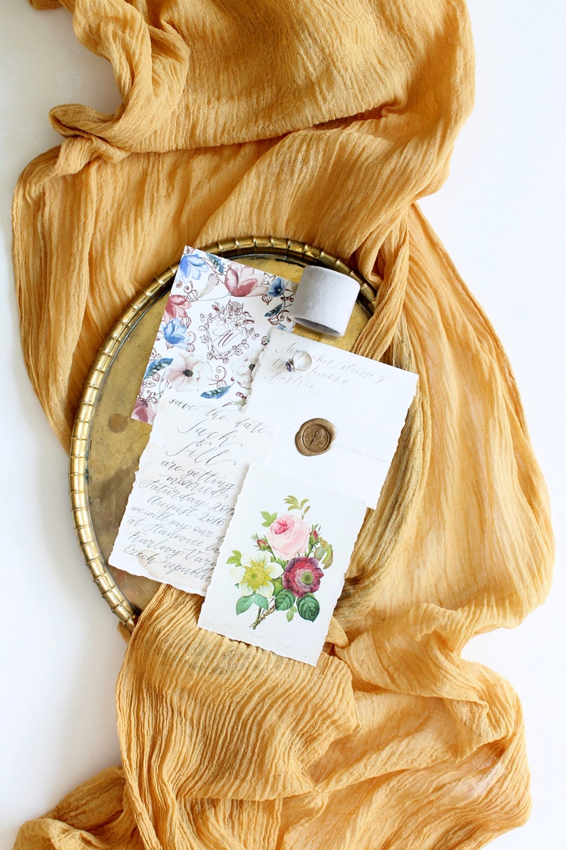 Mustard Runner Cheesecloth Table Runner Yellow Wedding Bridal Etsy