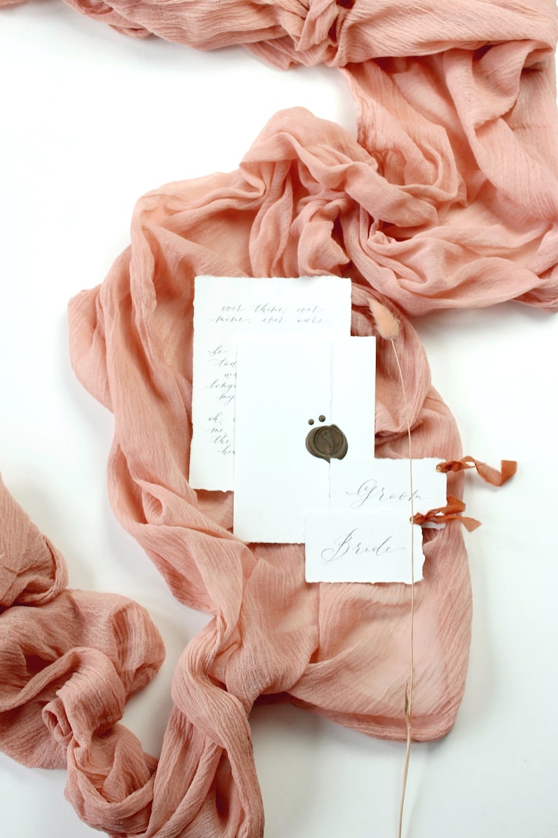 Peach Table Runner Peach Moonstone Cheesecloth Runner Cafe Au Etsy