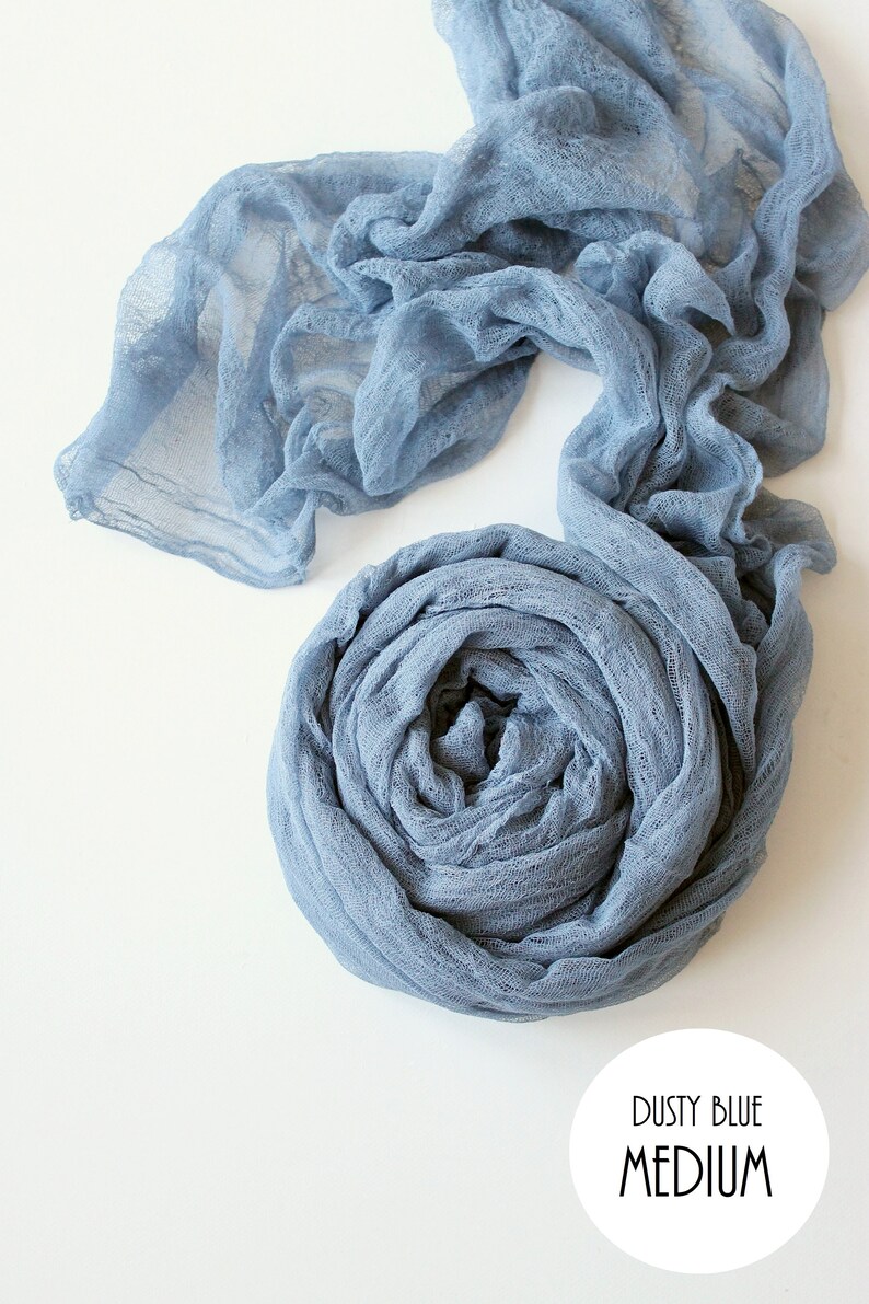 Dusty blue cheesecloth runner Flowy decoration drape Wedding Etsy