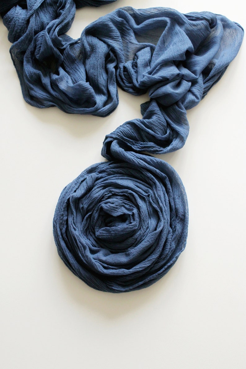 Navy Blue Gauze Runner Dark Blue Table Runner Styled Etsy