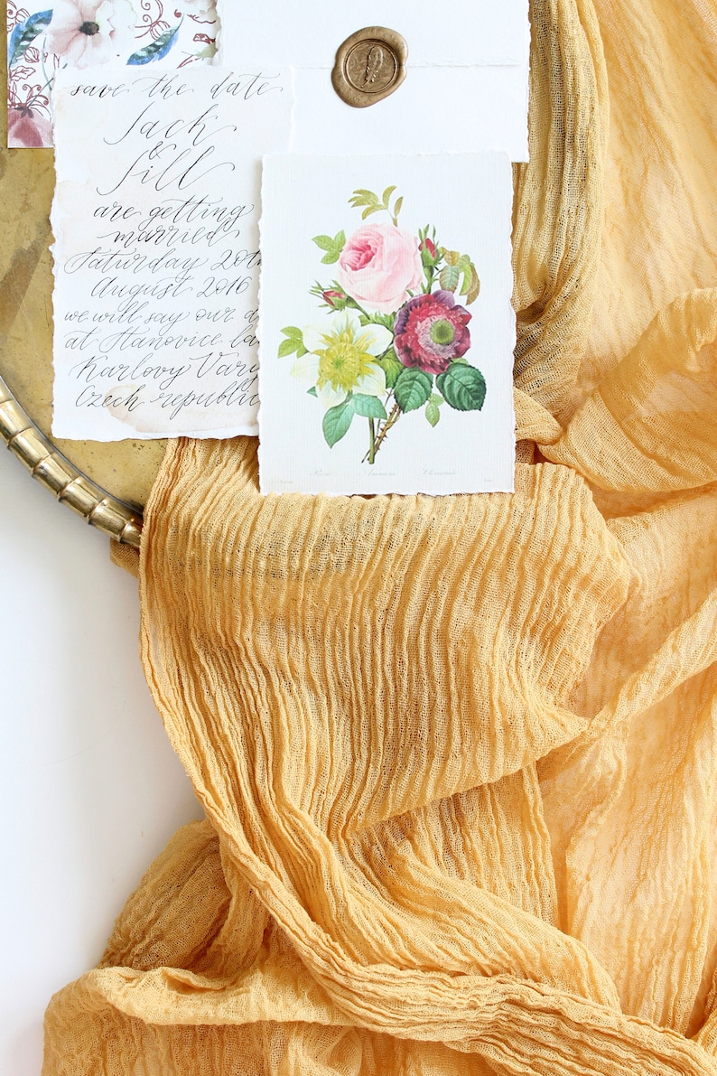 Mustard Runner Cheesecloth Table Runner Yellow Wedding Bridal Etsy