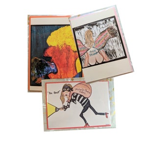 Conjunto de cartões anti-Trump com envelopes, conjunto de 3, interior em branco, 5 x 7 polegadas