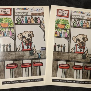 Notecards Set von 5, Hund-Liebhaber-Geschenk, handgemachte Karten mit inspirierenden Zitaten, rote Umschläge enthalten, leere innen, 5 x 7 Zoll, kostenloser Versand