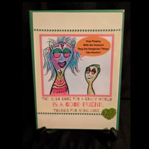 Beste vriend kaart, dank u kaart, binnen is leeg, envelop inbegrepen, gratis verzending