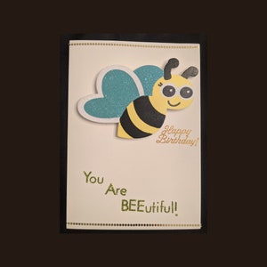 Carte d’anniversaire et cadeau tout en un! Abeille amovible, fait main, enveloppe incluse, à l’intérieur est vide, livraison gratuite, 5x7 pouces