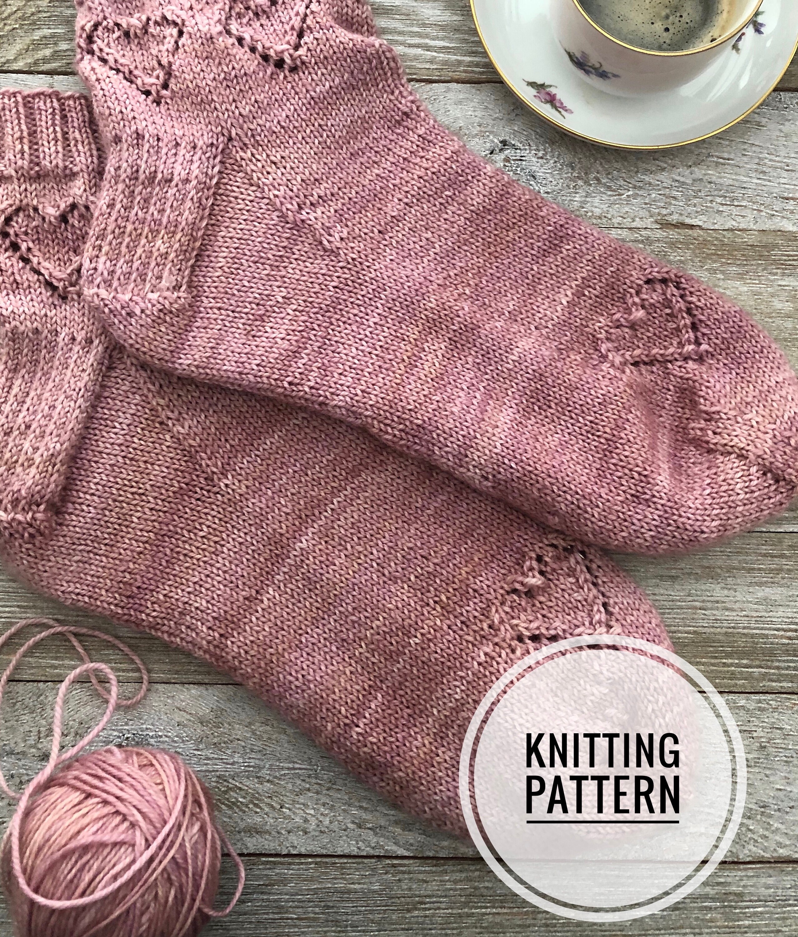 KEY To MY HEART Sock Pattern  Pattern  Knitting Hearts  Valentines Day  Cuff Down