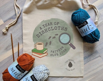 2026 Year of Dishcloths Drawstring Project Bag